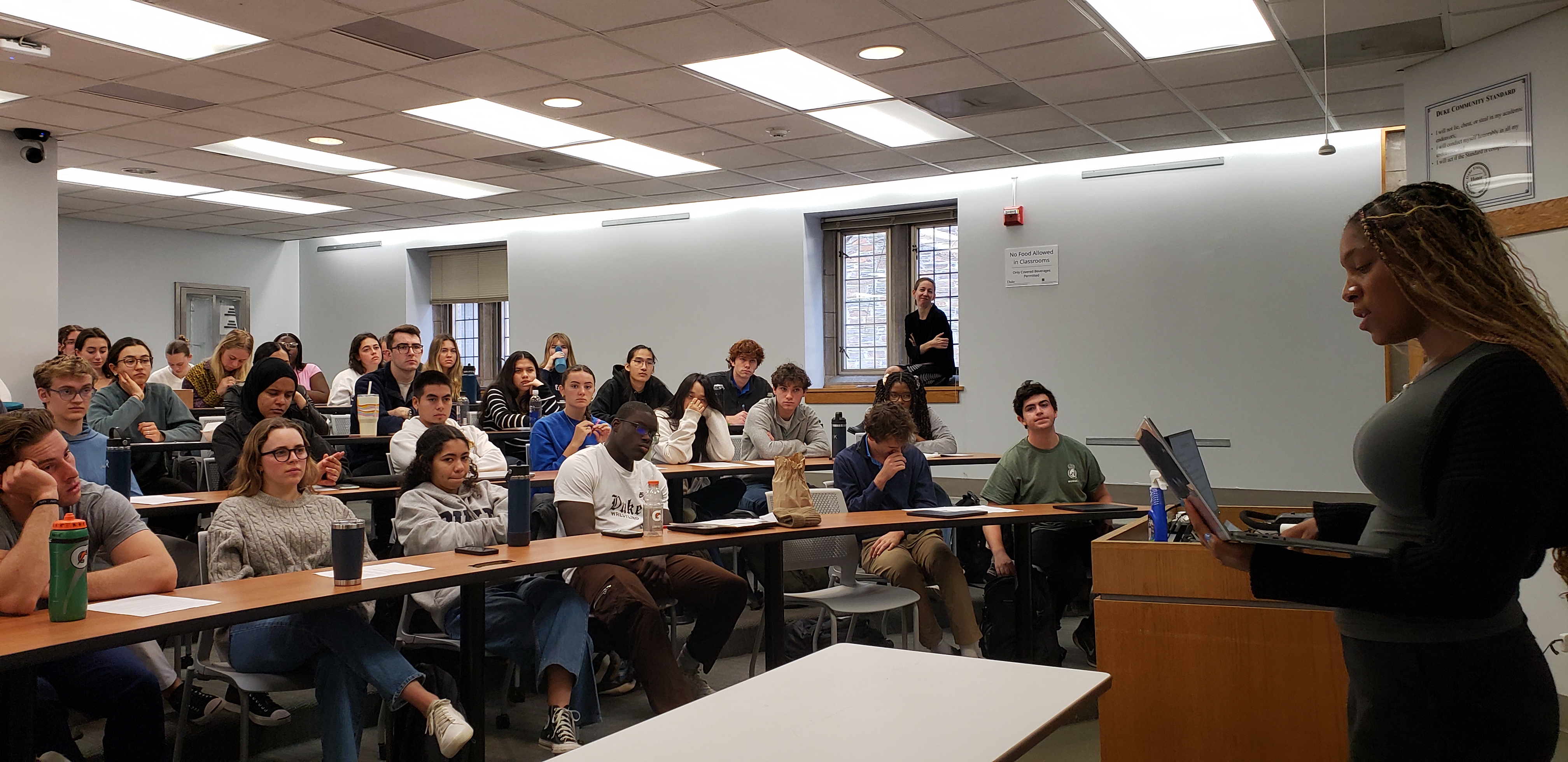 Classroom presentation with students and instructor